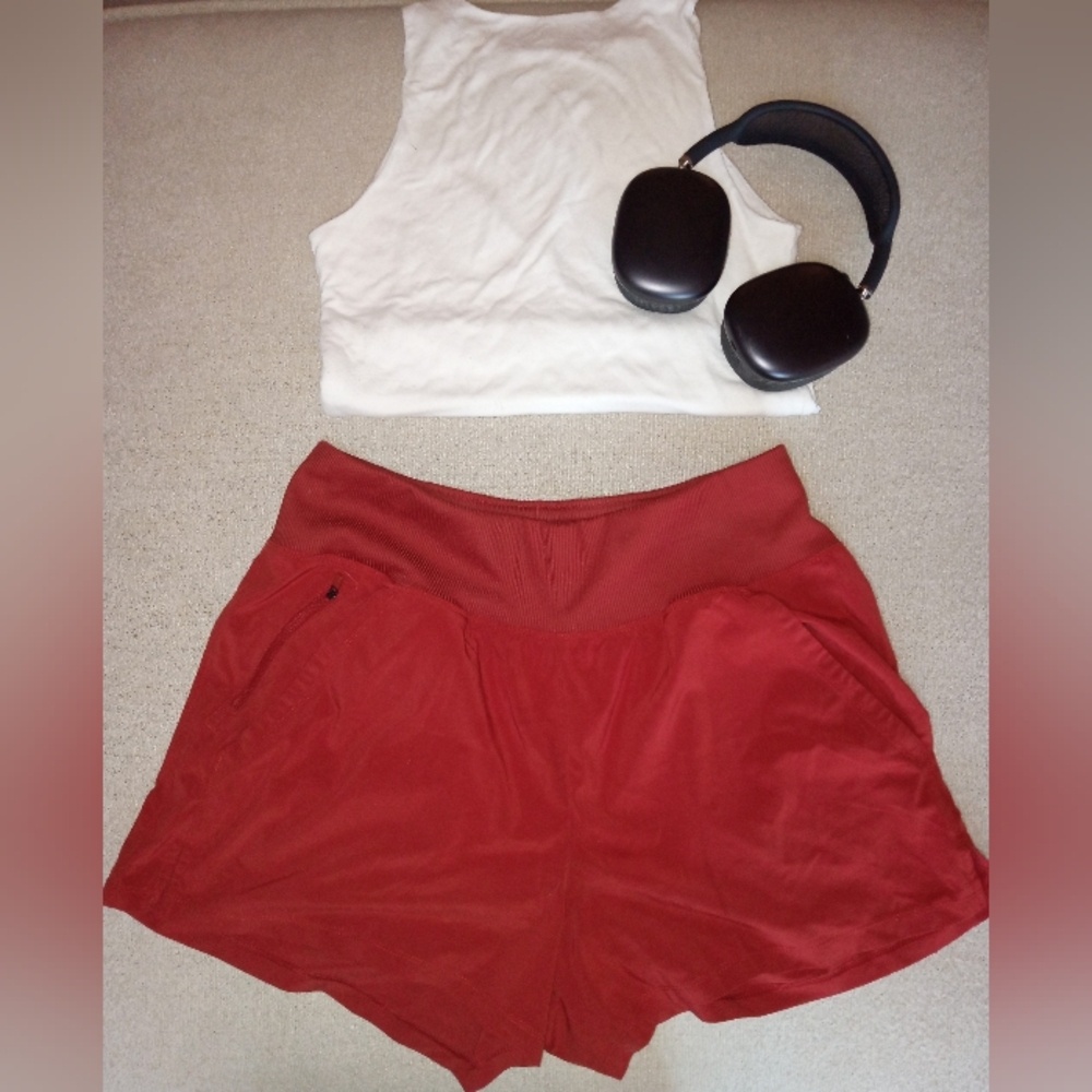 All in Motion Women's High Waisted, Rust, Athletic Shorts, Size Medium